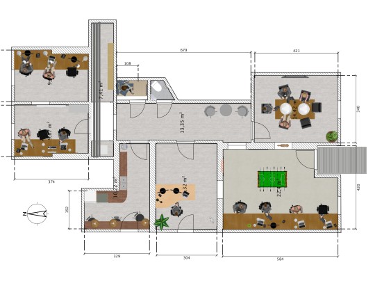 Shared Office in Hamburg: Bürogrundriss