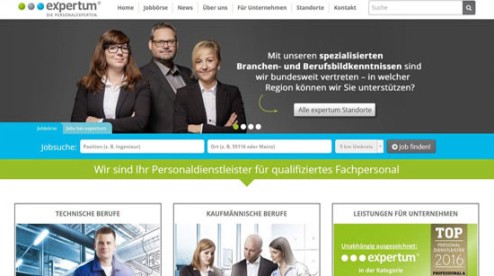 Desktop-Screenshot Wordpress Webseite für Expertum von SCHOKOLADENSEITE.net
