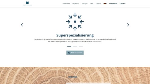 Desktop Screenshot der Startseite der Martini Klinik Hamburg