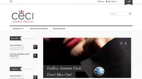 Desktop-Screenshot Webshop für CECI von SCHOKOLADENSEITE.net