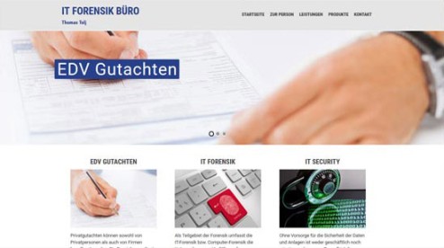Desktop-Screenshot Webdesign für IT-Forensik von SCHOKOLADENSEITE.net